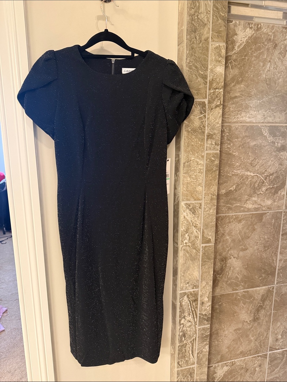 Calvin Klein Black Sparkle Sheath Dress